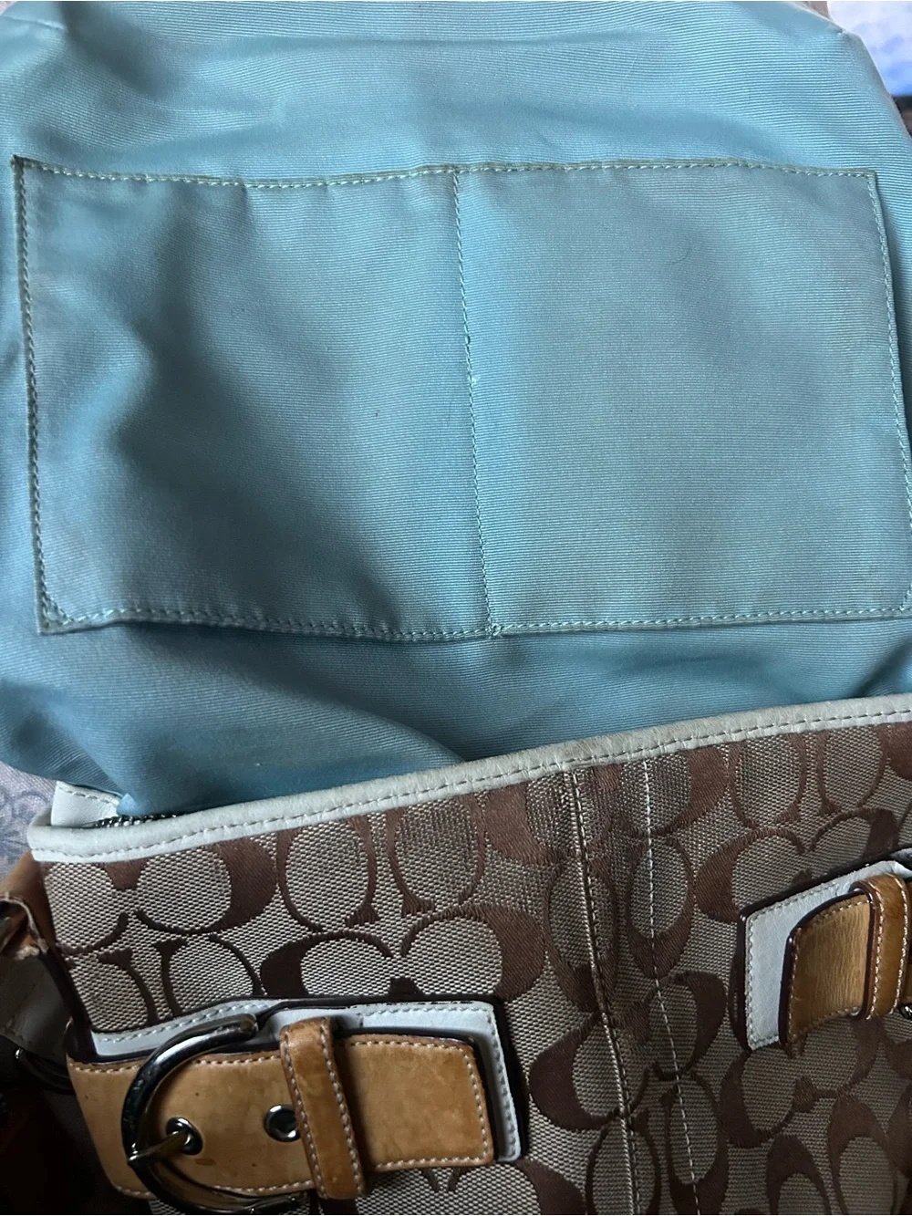 Vintage coach signature buckle bag